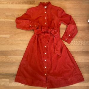 Jcrew burnt orange corduroy dress size 0